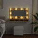 Sonata H Огледален шкаф с LED осветление, дъб, 90x31,5x62 см