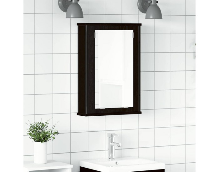 Sonata H Огледален шкаф за баня черен дъб 42x12x60 см инженерно дърво