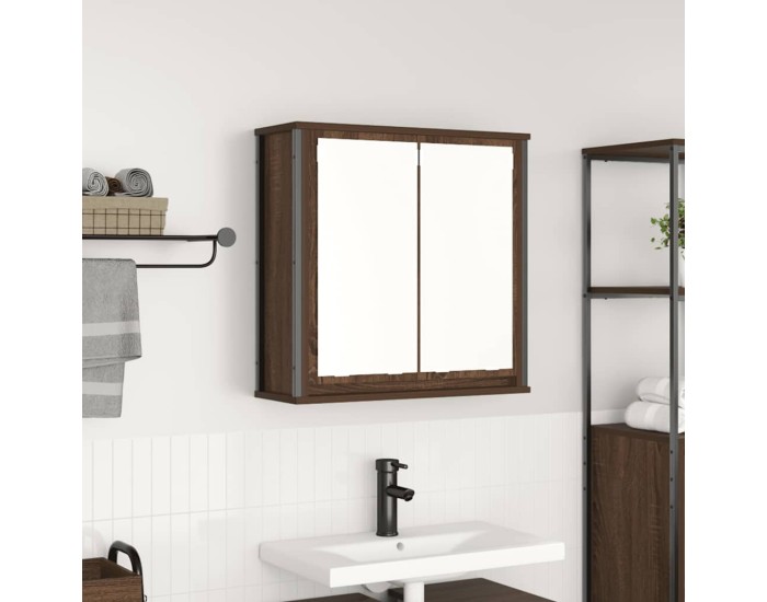 Sonata Dulap de baie cu oglindă stejar maro 60x21x60 cm