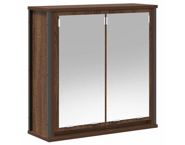 Sonata Dulap de baie cu oglindă stejar maro 60x21x60 cm