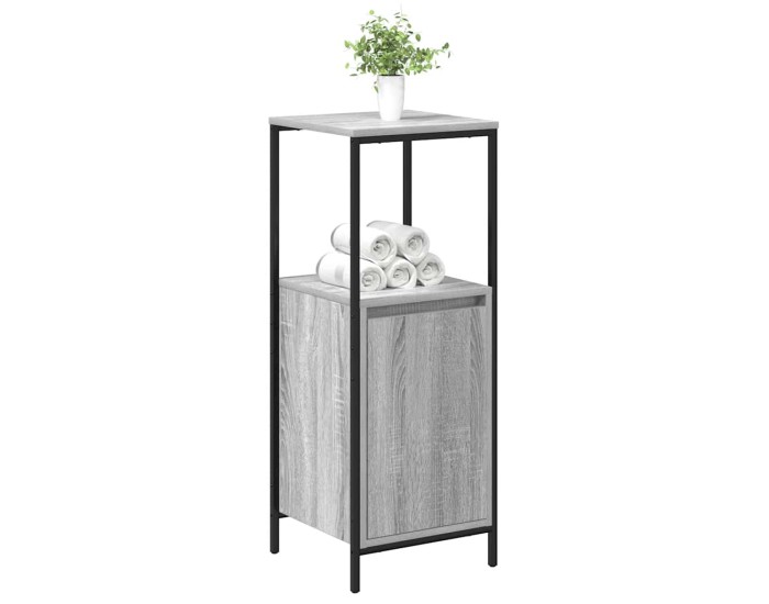 Sonata Dulap de baie cu rafturi Gri Sonoma 36x35x95 cm