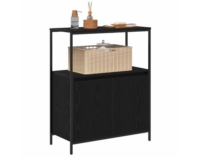 Sonata Dulap de baie cu rafturi Stejar negru 76,5x35x95 cm