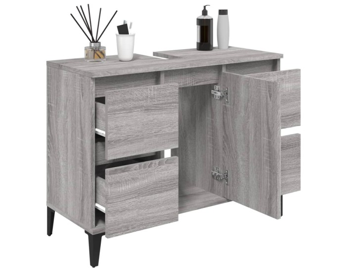 Sonata Dulap de chiuvetă, gri sonoma, 80x33x60 cm, lemn prelucrat