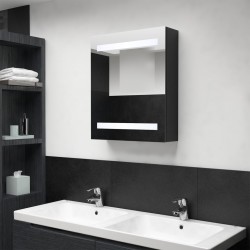 Sonata H LED шкаф с огледало за баня, черно, 50x14x60 см - Dulapuri de baie