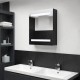 Sonata H LED шкаф с огледало за баня, черно, 50x14x60 см
