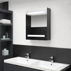 Sonata H LED шкаф с огледало за баня, сив, 50x14x60 см - Baie
