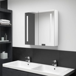 Sonata H LED шкаф с огледало за баня, сияйно бяло, 62x14x60 см - Dulapuri de baie