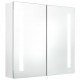Sonata H LED шкаф с огледало за баня, сияйно бяло, 62x14x60 см