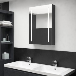 Sonata H LED шкаф с огледало за баня, сияйно черно, 50x13x70 см - Dulapuri de baie