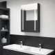 Sonata Dulap de baie cu oglindă și LED, negru strălucitor, 50x13x70 cm