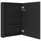 Sonata Dulap de baie cu oglindă și LED, negru strălucitor, 50x13x70 cm