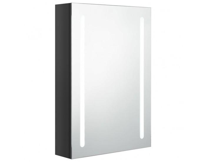 Sonata H LED шкаф с огледало за баня, сияйно черно, 50x13x70 см