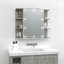 Sonata H Огледален шкаф с LED, бетонно сив, 70x16,5x60 см - Dulapuri de baie