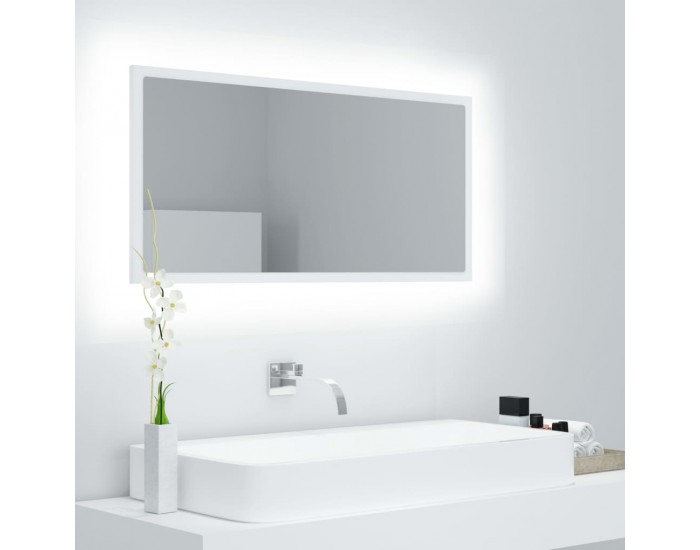 Sonata H LED огледало за баня, бяло, 90x8,5x37 см, акрил