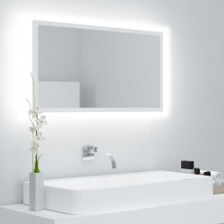 Sonata H LED огледало за баня, бяло, 80x8,5x37 см, акрил - Baie