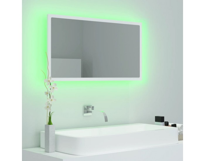Sonata H LED огледало за баня, бяло, 80x8,5x37 см, акрил