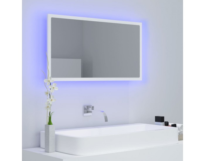 Sonata H LED огледало за баня, бяло, 80x8,5x37 см, акрил