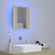Sonata H Шкаф с LED огледало за баня, дъб сонома, 40x12x45 см, акрил