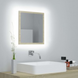 Sonata H LED огледало за баня, дъб сонома, 40x8,5x37 см, акрил - Baie