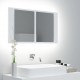 Sonata H Шкаф с LED огледало за баня, бял, 80x12x45 см, акрил