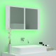 Sonata H Шкаф с LED огледало за баня, бял, 80x12x45 см, акрил