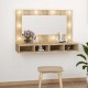 Sonata H Огледален шкаф с LED, сонома дъб, 90x31,5x62 см