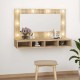 Sonata Dulap cu oglindă și LED, stejar sonoma, 90x31,5x62 cm