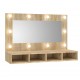 Sonata H Огледален шкаф с LED, сонома дъб, 90x31,5x62 см