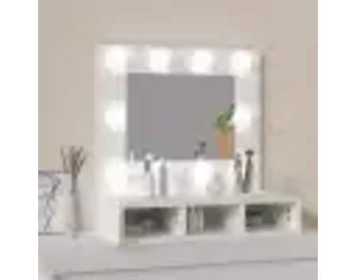 Sonata Dulap cu oglindă și LED, alb, 60x31,5x62 cm