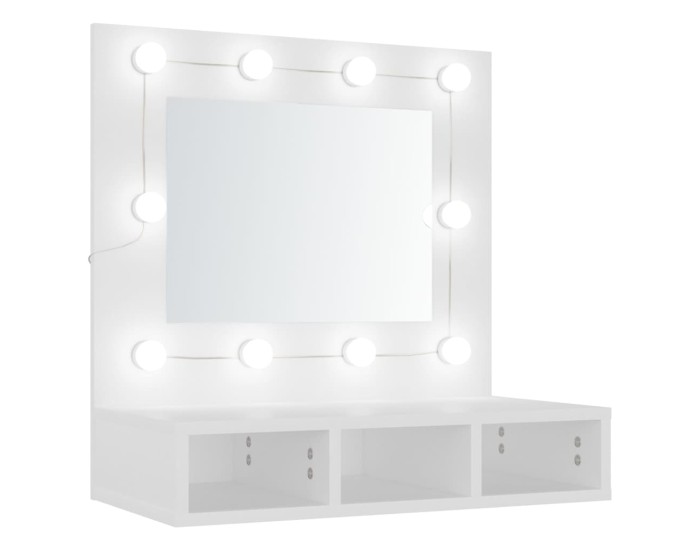 Sonata Dulap cu oglindă și LED, alb, 60x31,5x62 cm