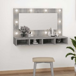 Sonata H Огледален шкаф с LED, сив сонома, 90x31,5x62 см - Dulapuri de baie