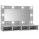 Sonata H Огледален шкаф с LED, сив сонома, 90x31,5x62 см