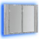 Sonata H LED огледален шкаф, сив сонома, 60x12x45 см, инженерно дърво
