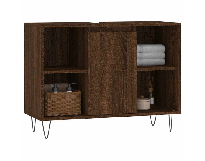 Sonata Dulap pentru baie, stejar maro, 80x33x60 cm, lemn compozit