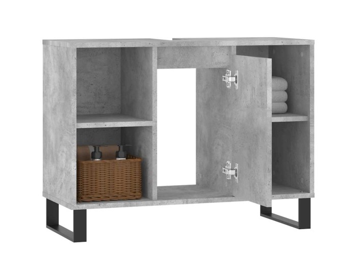 Sonata Dulap pentru baie, gri beton, 80x33x60 cm, lemn compozit