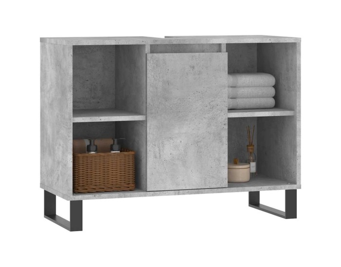 Sonata Dulap pentru baie, gri beton, 80x33x60 cm, lemn compozit