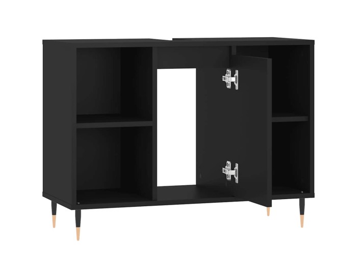 Sonata Dulap pentru baie, negru, 80x33x60 cm, lemn compozit