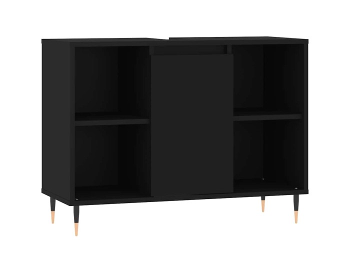 Sonata Dulap pentru baie, negru, 80x33x60 cm, lemn compozit