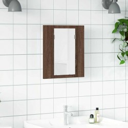 Sonata H LED шкаф за баня огледало кафяв дъб 40x12x45 см инженерно дърво - Baie