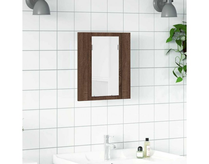 Sonata H LED шкаф за баня огледало кафяв дъб 40x12x45 см инженерно дърво