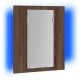 Sonata Dulap cu oglindă de baie LED, stejar maro, 40x12x45 cm, lemn
