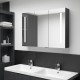 Sonata H LED шкаф с огледало за баня, 89x14x62 см, сияйно черно