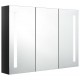 Sonata H LED шкаф с огледало за баня, 89x14x62 см, сияйно черно