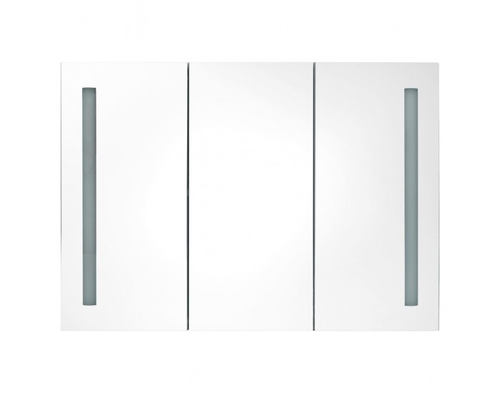 Sonata H LED шкаф с огледало за баня, 89x14x62 см, сияйно черно
