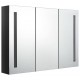 Sonata H LED шкаф с огледало за баня, 89x14x62 см, сияйно черно