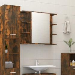 Sonata H Огледален шкаф за баня опушен дъб 80x20,5x64 см инженерно дърво - Dulapuri de baie