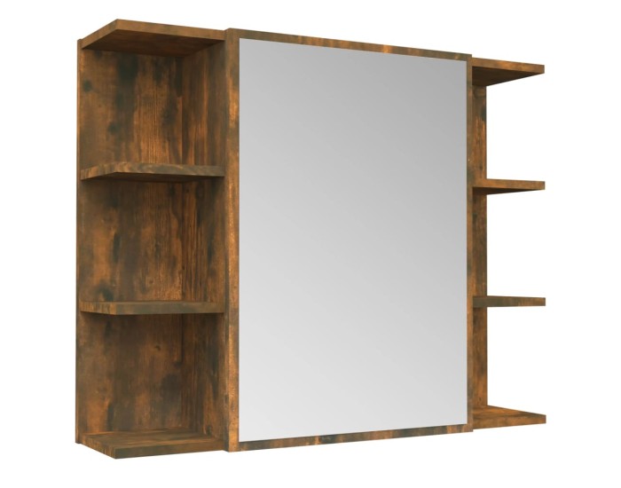 Sonata Dulap baie cu oglindă stejar fumuriu 80x20,5x64cm lemn compozit
