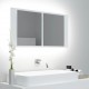 Sonata H Шкаф с LED огледало за баня, бял, 90x12x45 см, акрил