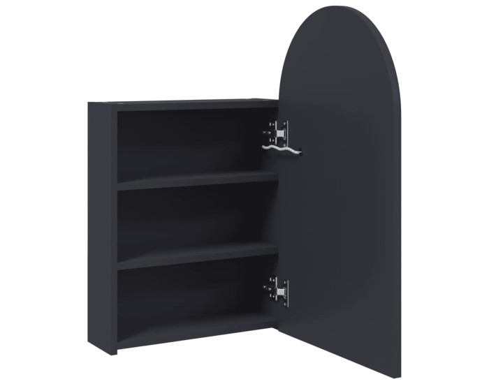 Sonata Dulap cu oglindă de baie cu LED, gri, 42x13x70 cm, arcuit