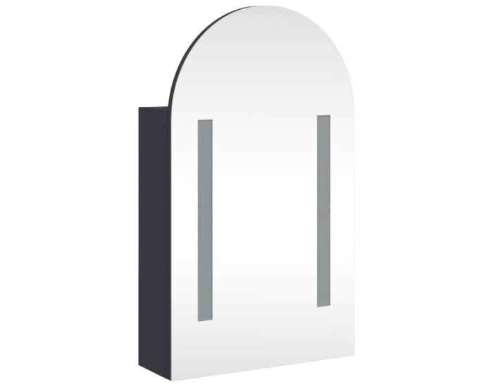Sonata Dulap cu oglindă de baie cu LED, gri, 42x13x70 cm, arcuit